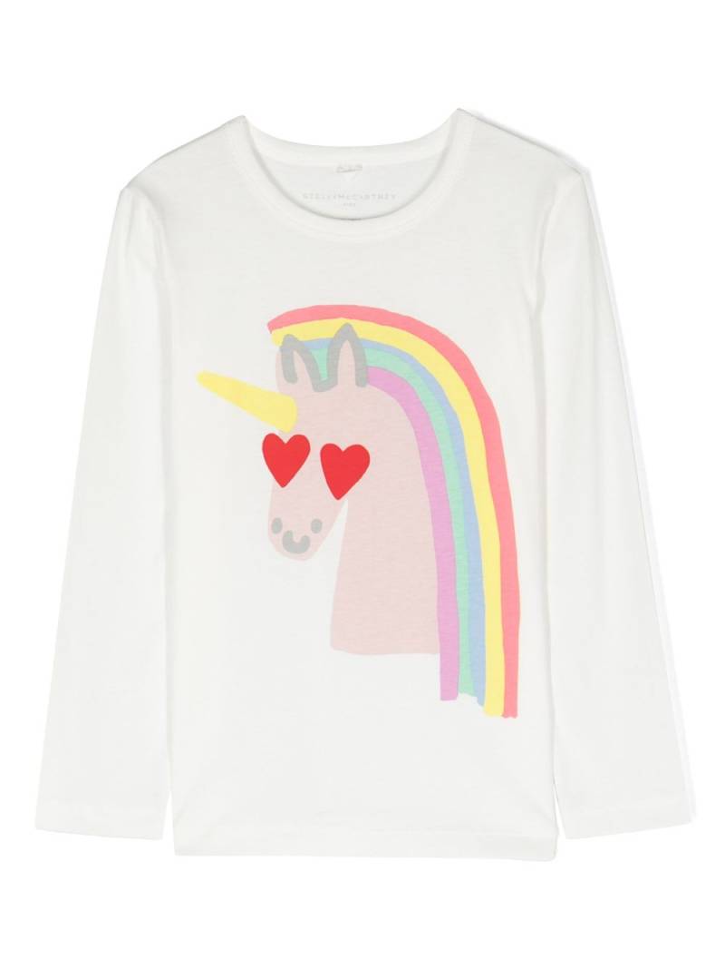 Stella McCartney Kids unicorn-print long-sleeve T-shirt - White von Stella McCartney Kids