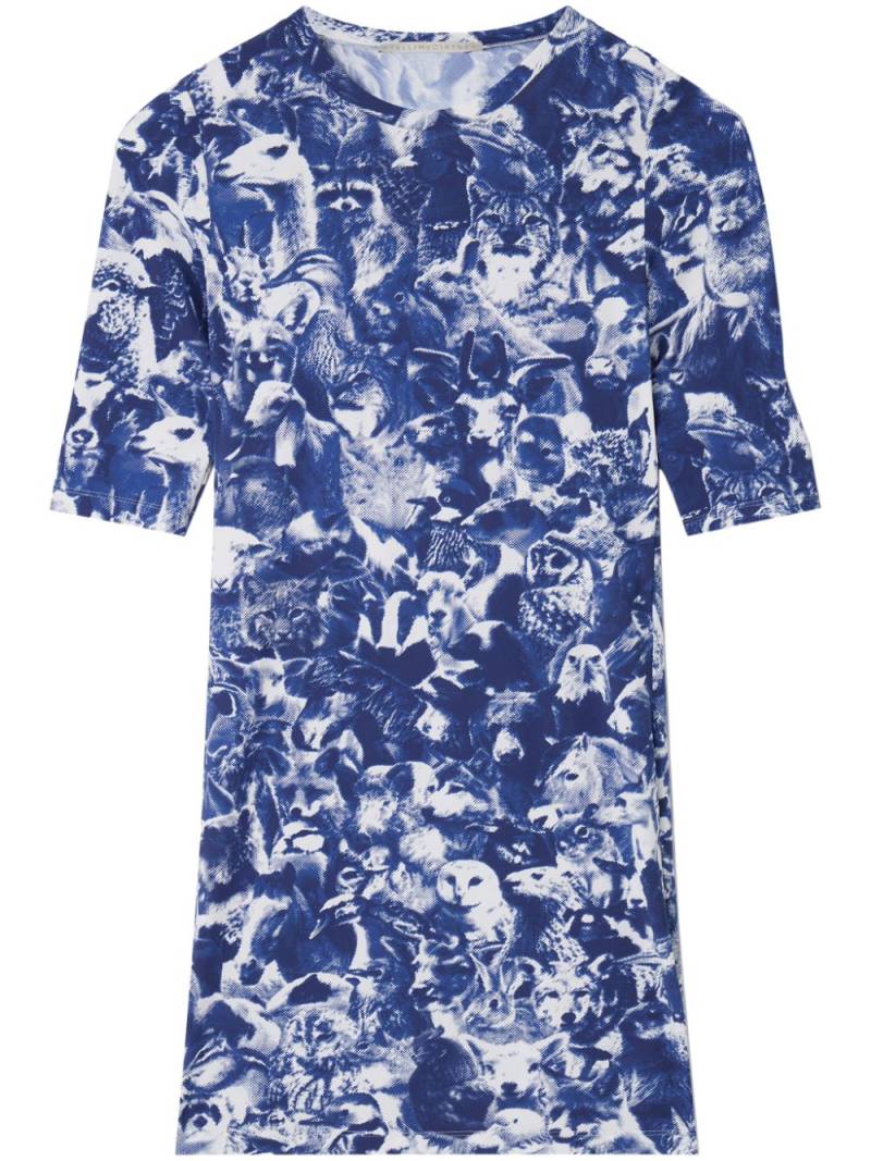 Stella McCartney Animal Forest-print minidress - Blue von Stella McCartney