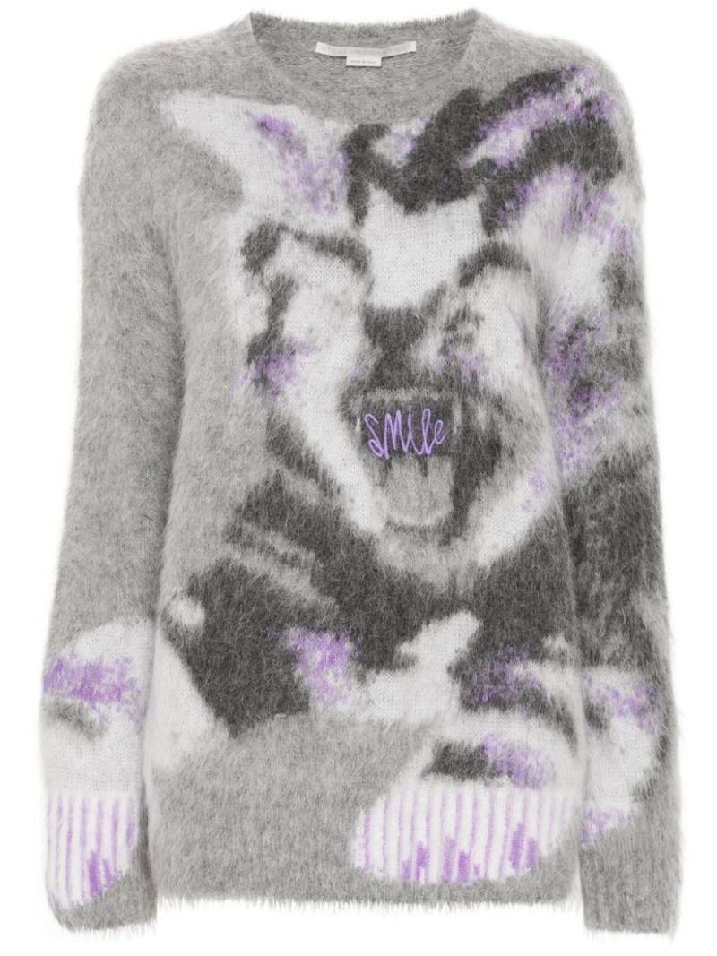 Stella McCartney Cat intarsia sweater - Silver von Stella McCartney