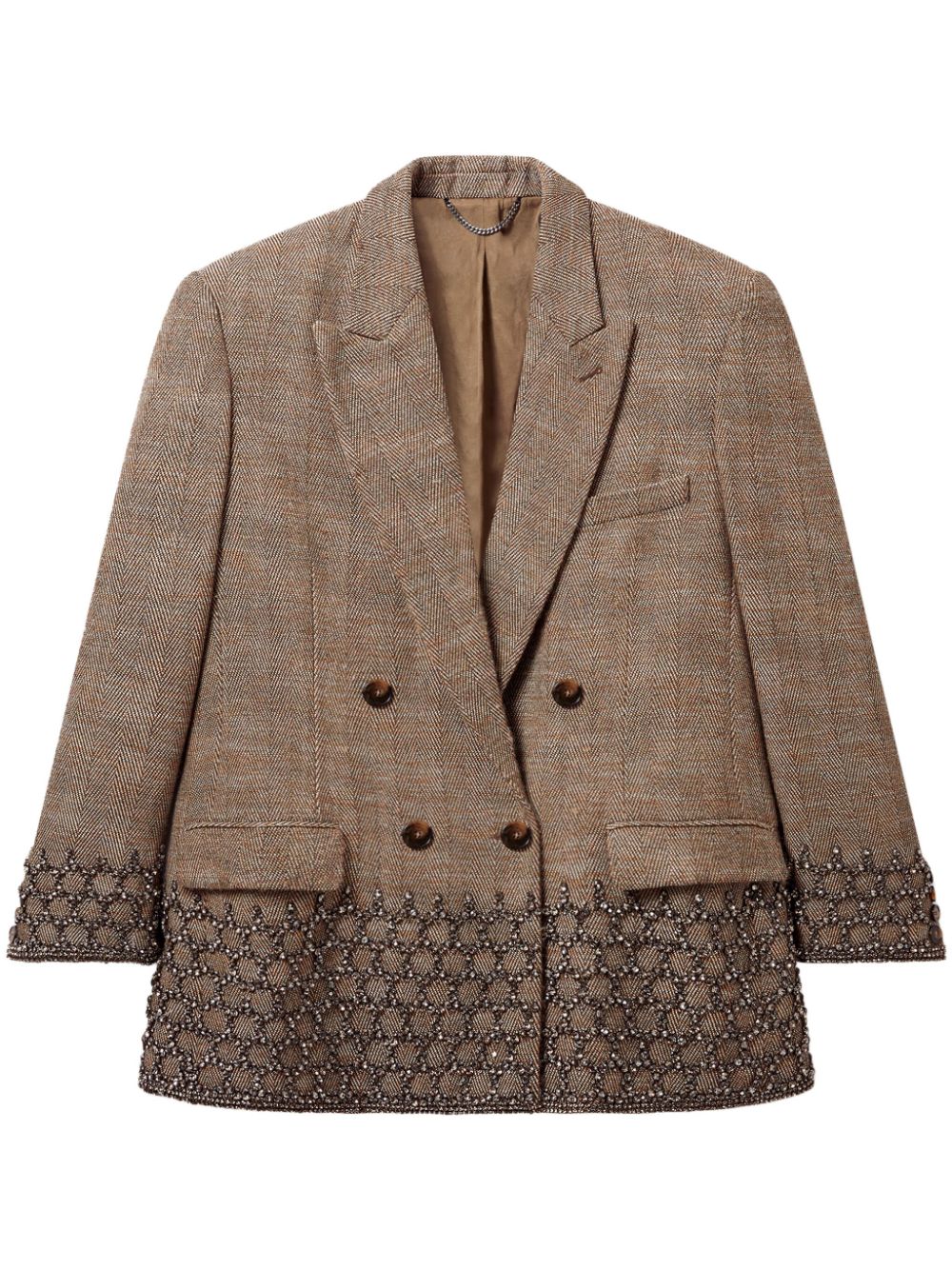 Stella McCartney Crystal Cage Oversized Blazer jacket - Brown von Stella McCartney