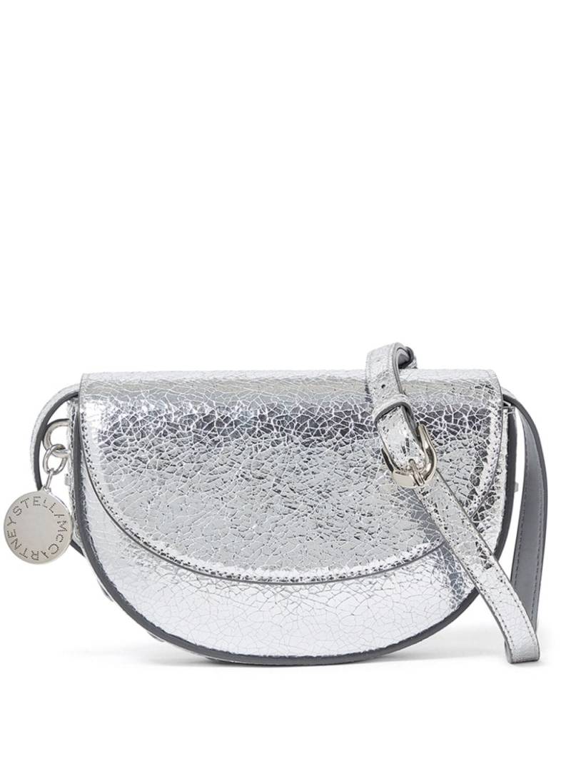 Stella McCartney Frayme cracked faux leather shoulder bag - Silver von Stella McCartney