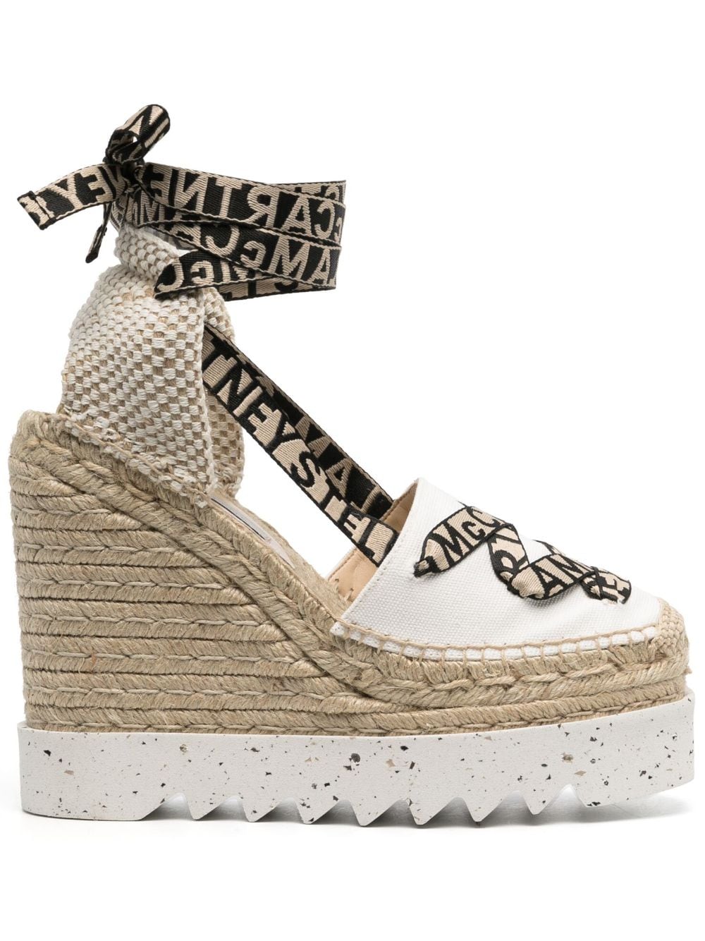 Stella McCartney Gaia 140mm wedge espadrilles - White von Stella McCartney