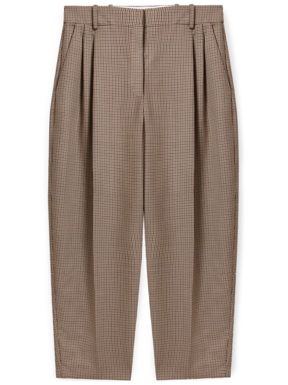 Stella McCartney Iconic houndstooth cropped trousers - Brown von Stella McCartney