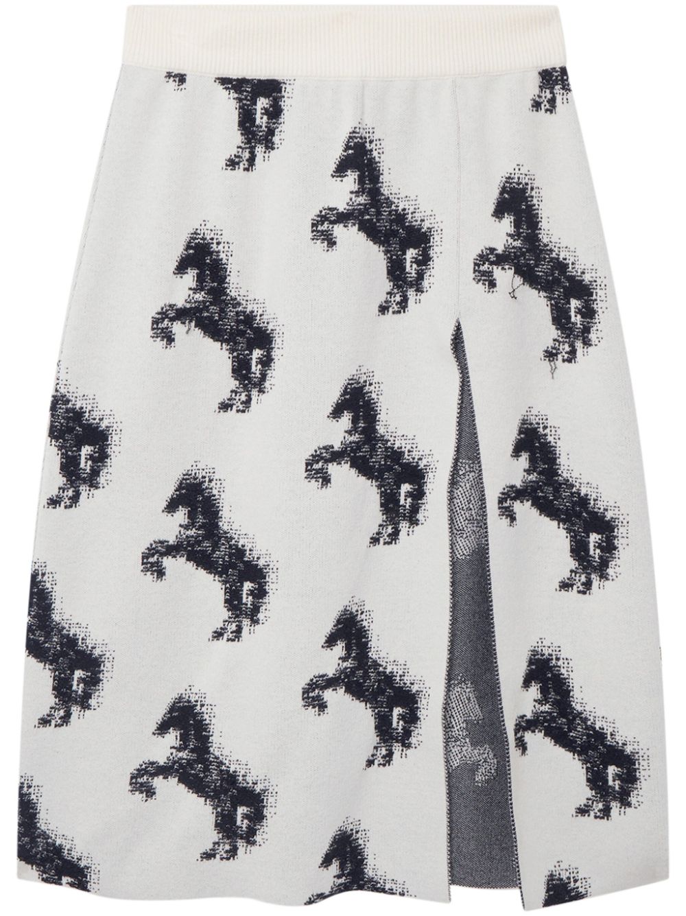 Stella McCartney Pixel Horse jacquard midi skirt - White von Stella McCartney