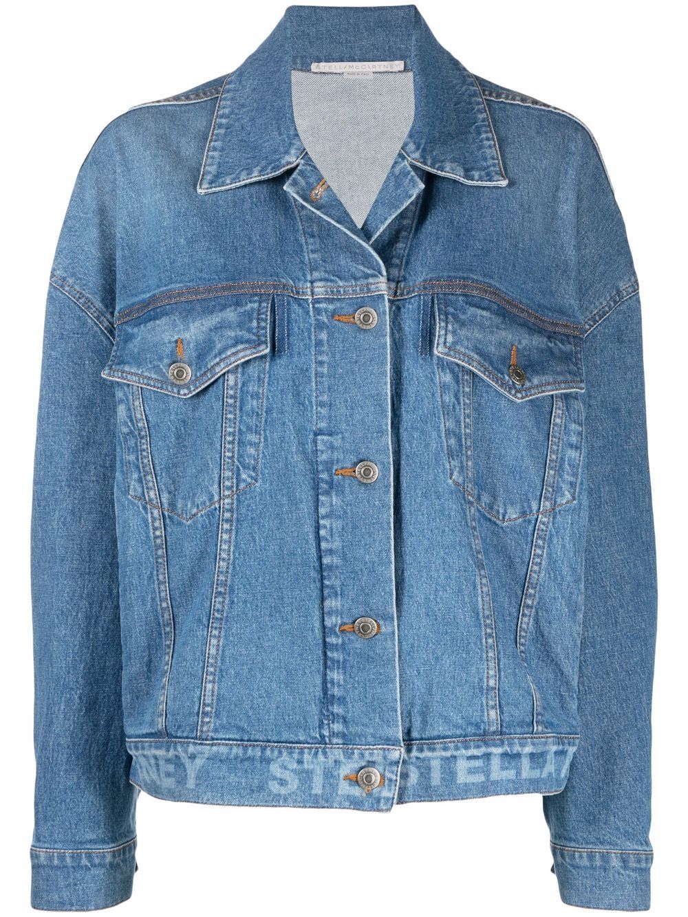 Stella McCartney Salt & Pepper Logo oversize denim jacket - Blue von Stella McCartney