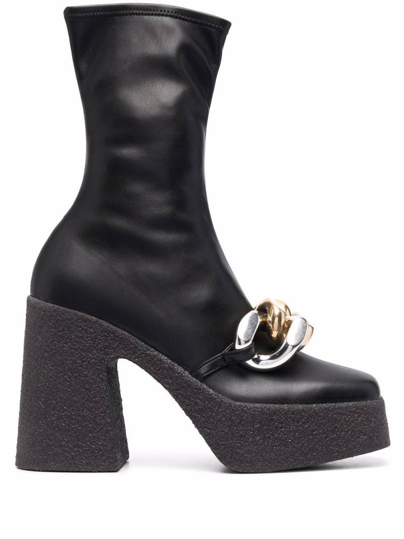 Stella McCartney Skyla chain-embellished 120mm boots - Black von Stella McCartney