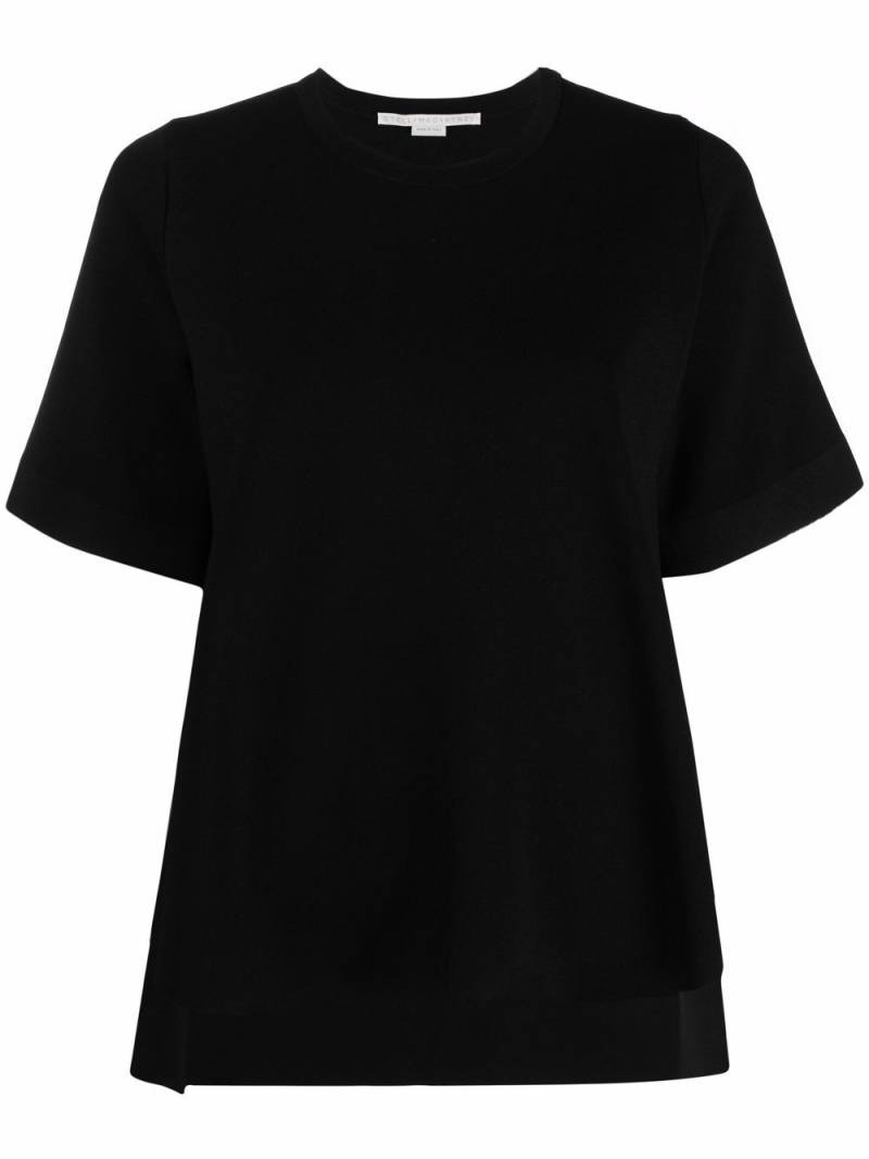 Stella McCartney Strong Silhouette short-sleeve knitted jumper - Black von Stella McCartney