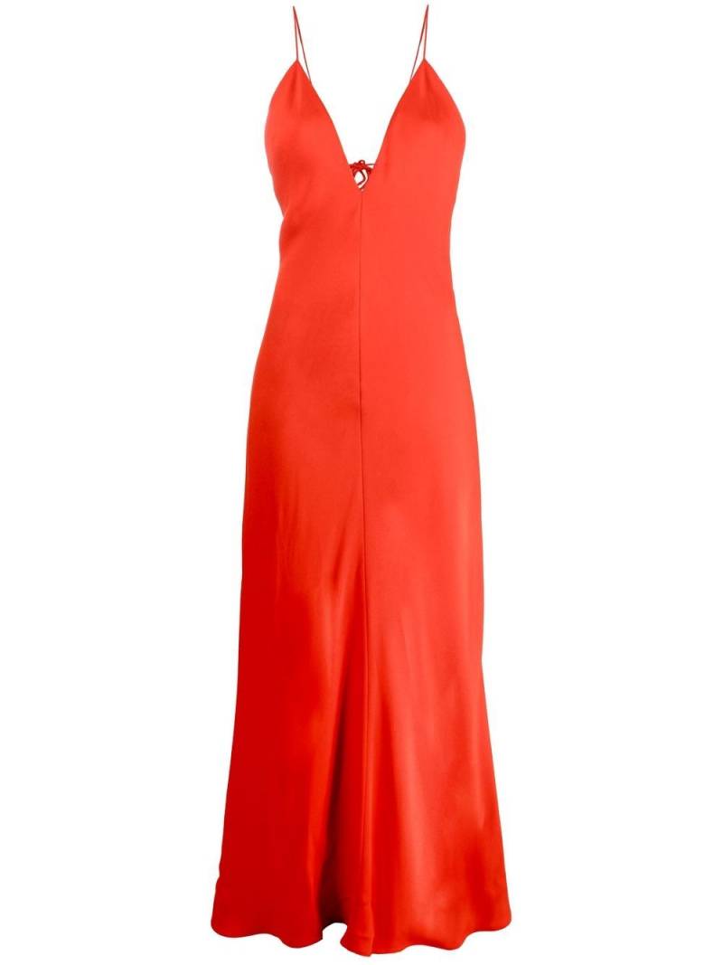 Stella McCartney V-neck floor-length dress - Red von Stella McCartney