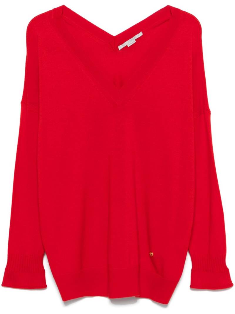 Stella McCartney V-neck long-sleeve sweater - Red von Stella McCartney