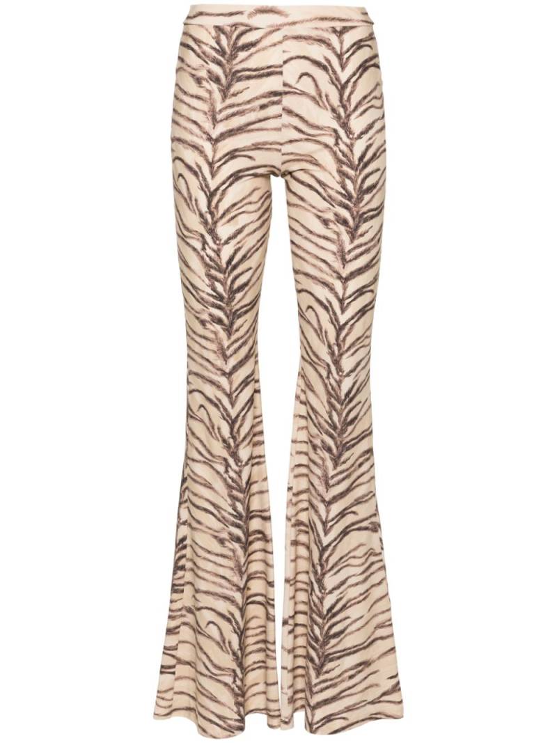 Stella McCartney animal-print flared trousers - Neutrals von Stella McCartney