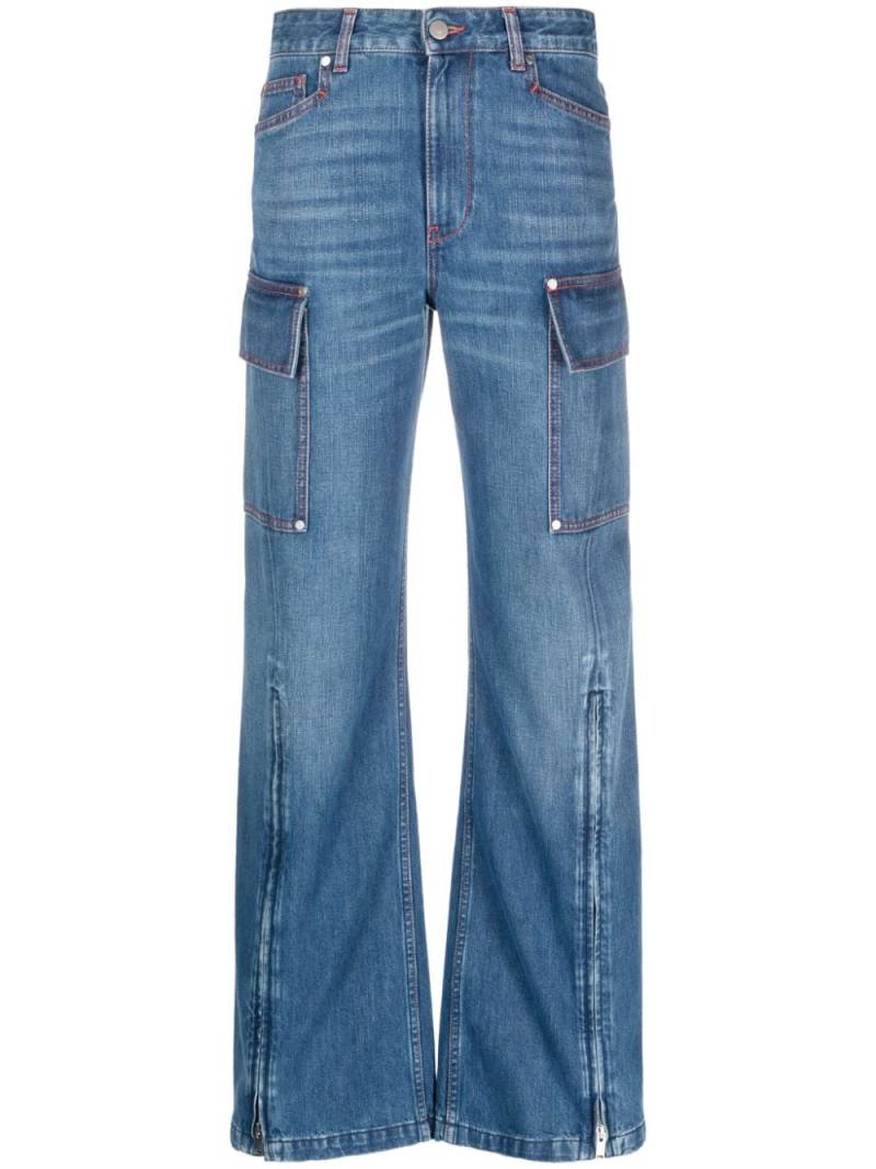 Stella McCartney ankle-zips wide-leg jeans - Blue von Stella McCartney