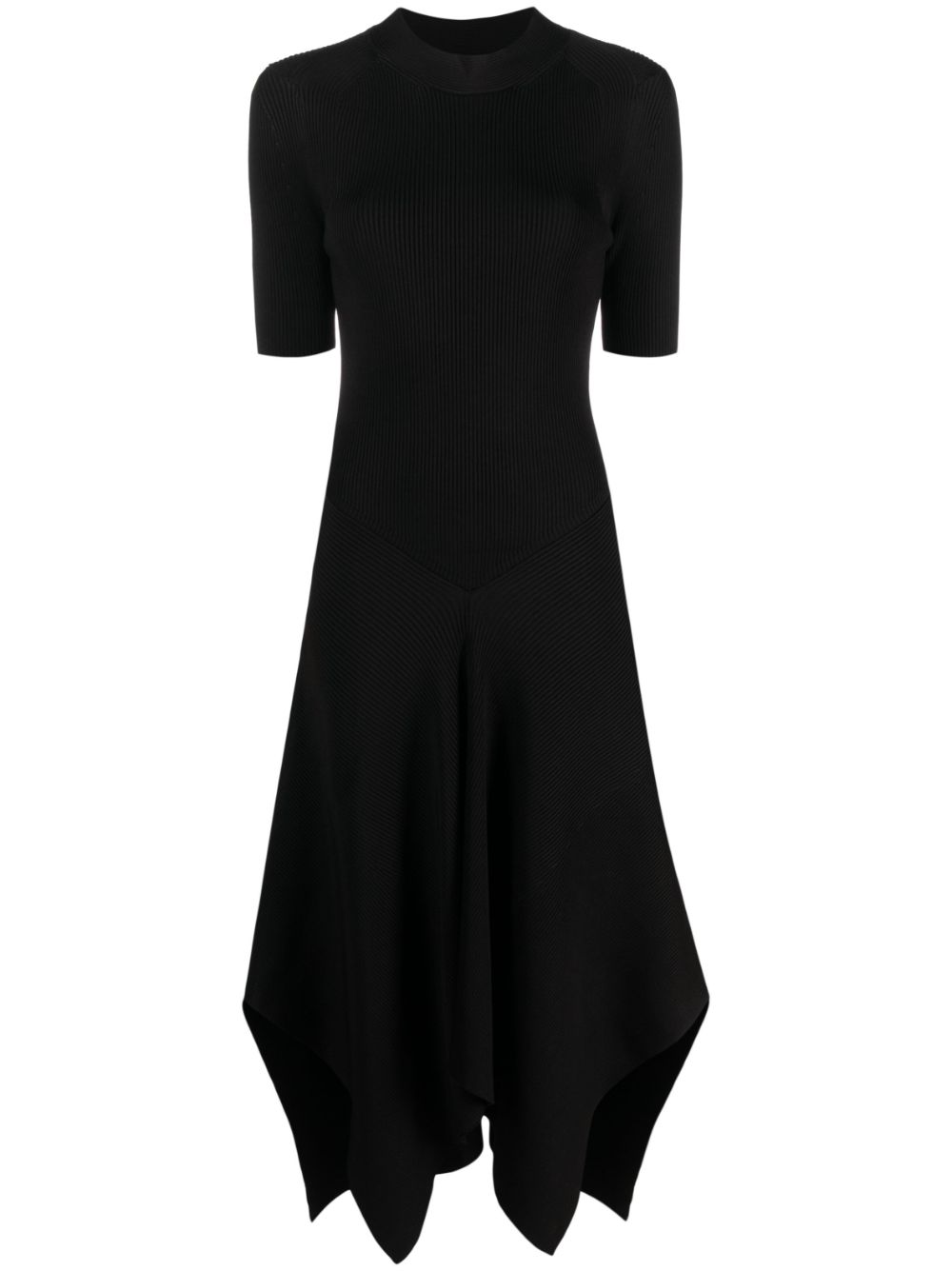 Stella McCartney asymmetric ribbed-knit dress - Black von Stella McCartney