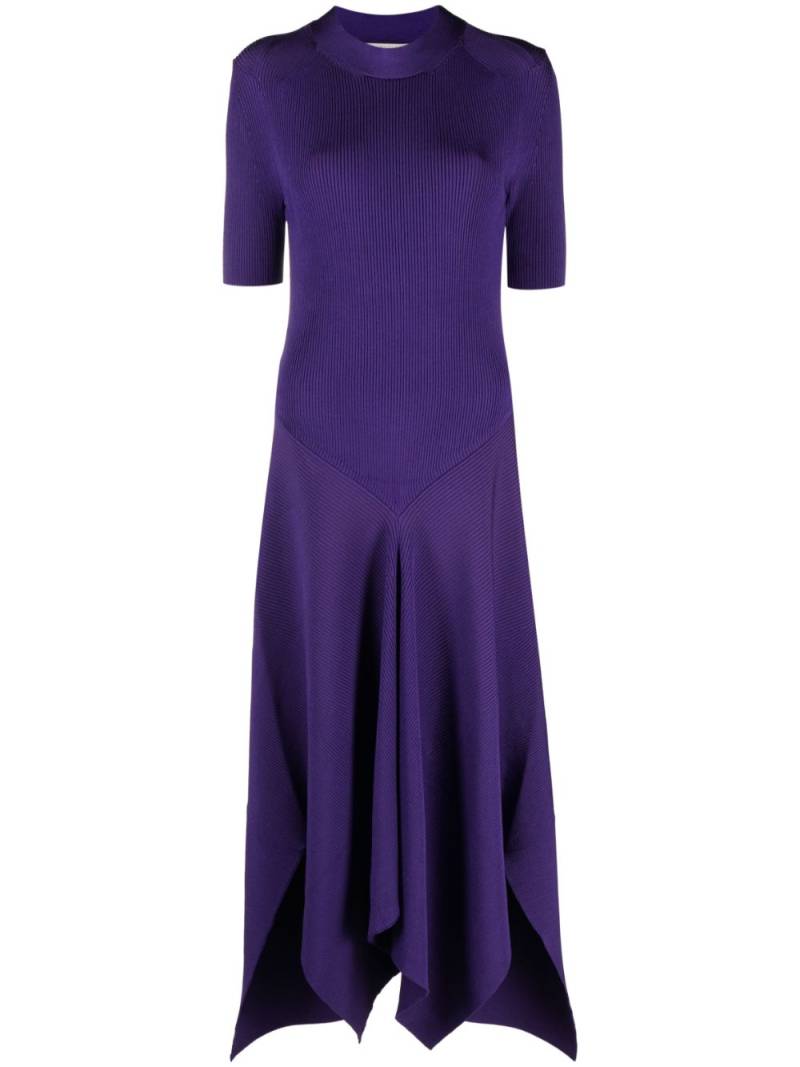 Stella McCartney asymmetric ribbed-knit dress - Purple von Stella McCartney