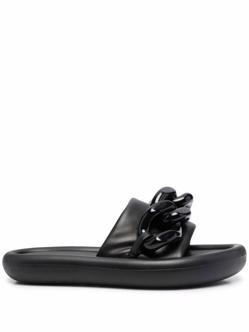 Stella McCartney chain-embellished Air slides - Black von Stella McCartney