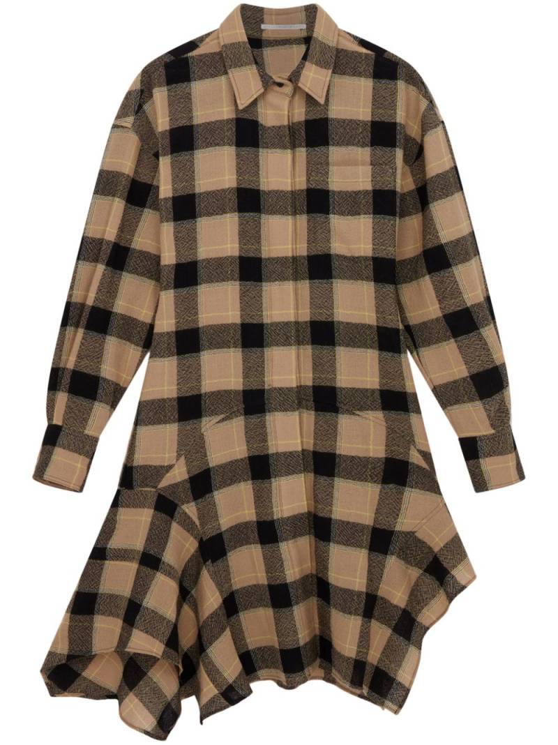 Stella McCartney check-pattern wool shirt dress - Neutrals von Stella McCartney