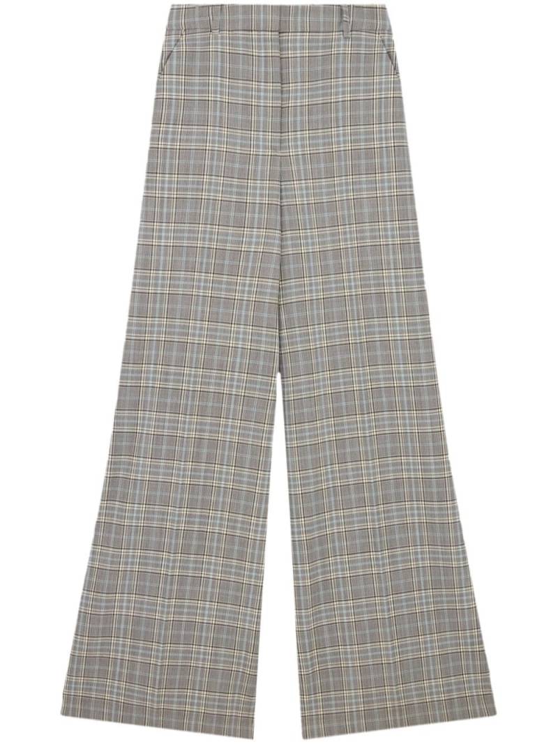 Stella McCartney checked flared wool trousers - Grey von Stella McCartney