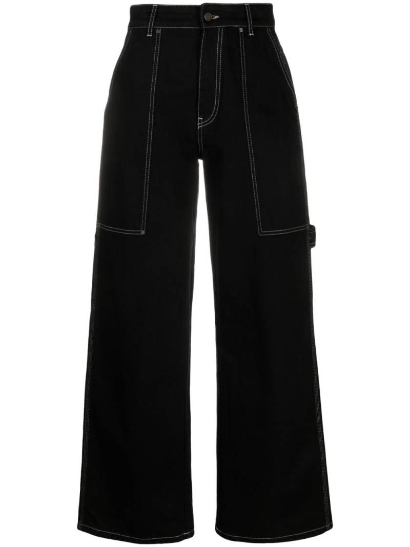 Stella McCartney contrasting stitching wide-leg jeans - Black von Stella McCartney