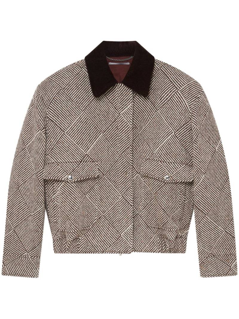 Stella McCartney corduroy-collar tweed jacket - Neutrals von Stella McCartney