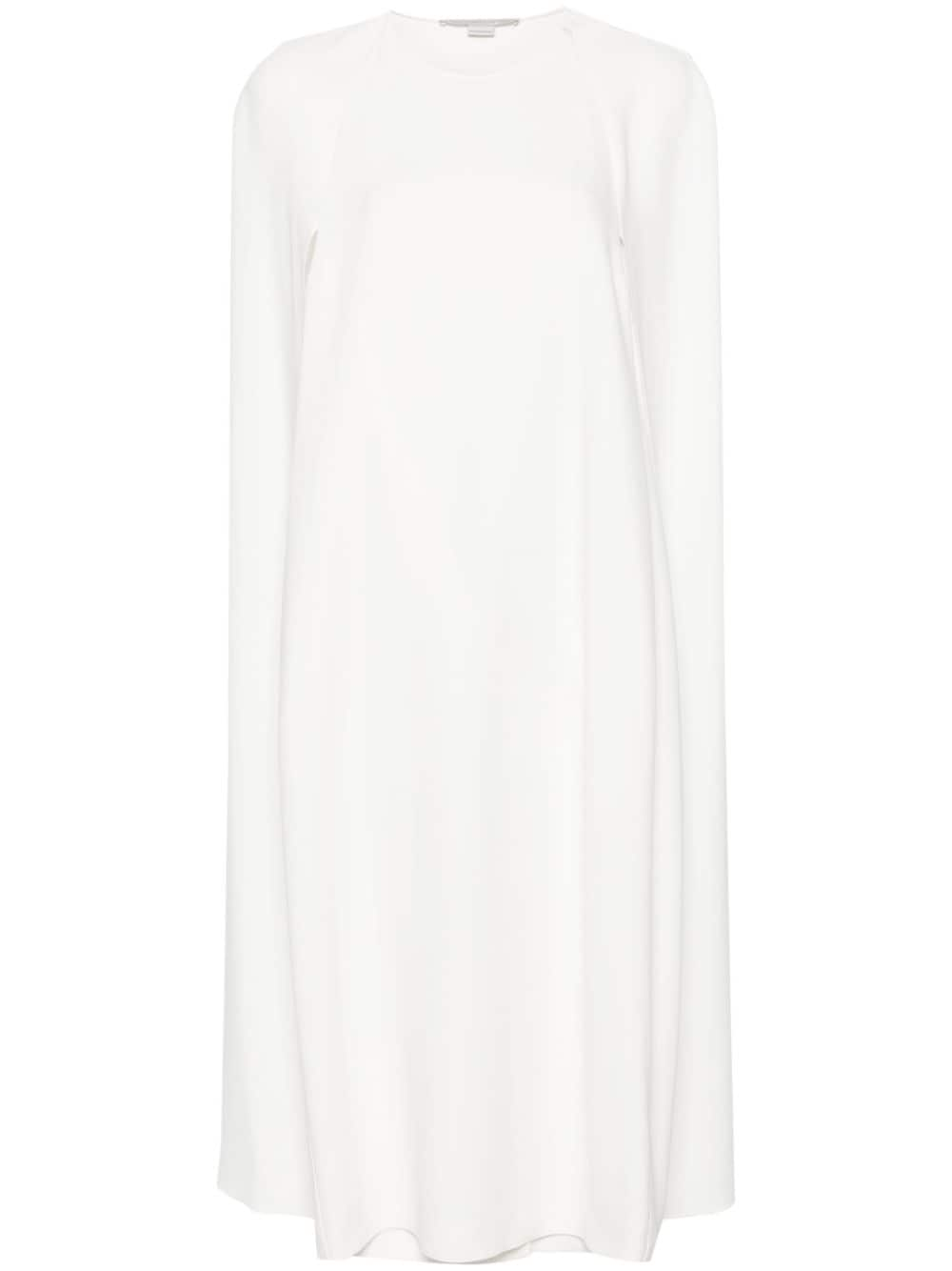 Stella McCartney crew-neck crepe cape dress - White von Stella McCartney