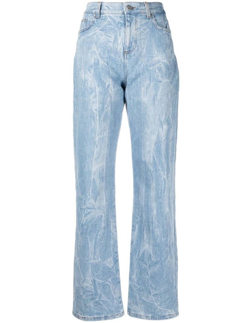 Stella McCartney crinkle-effect straight-leg jeans - Blue von Stella McCartney