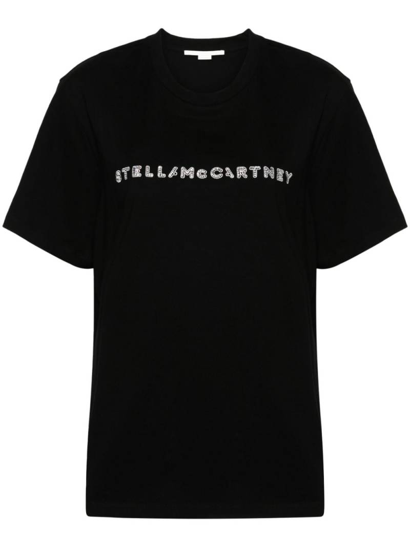 Stella McCartney crystal-logo cotton T-shirt - Black von Stella McCartney