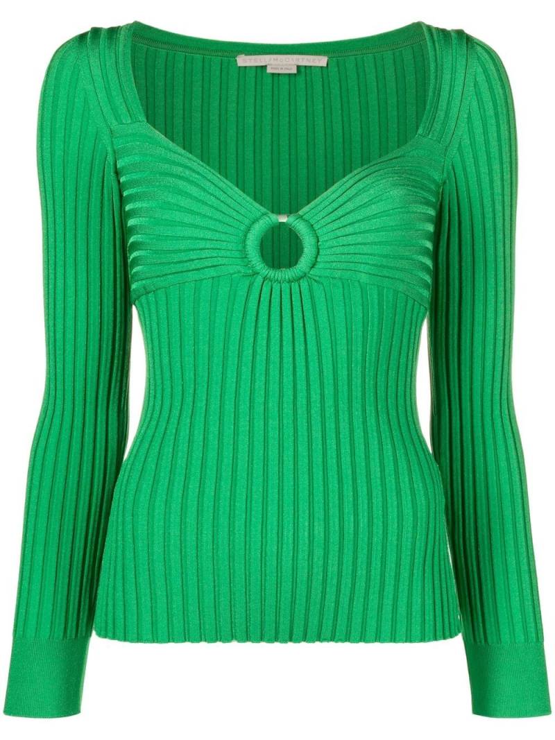 Stella McCartney cut-out ribbed knitted top - Green von Stella McCartney