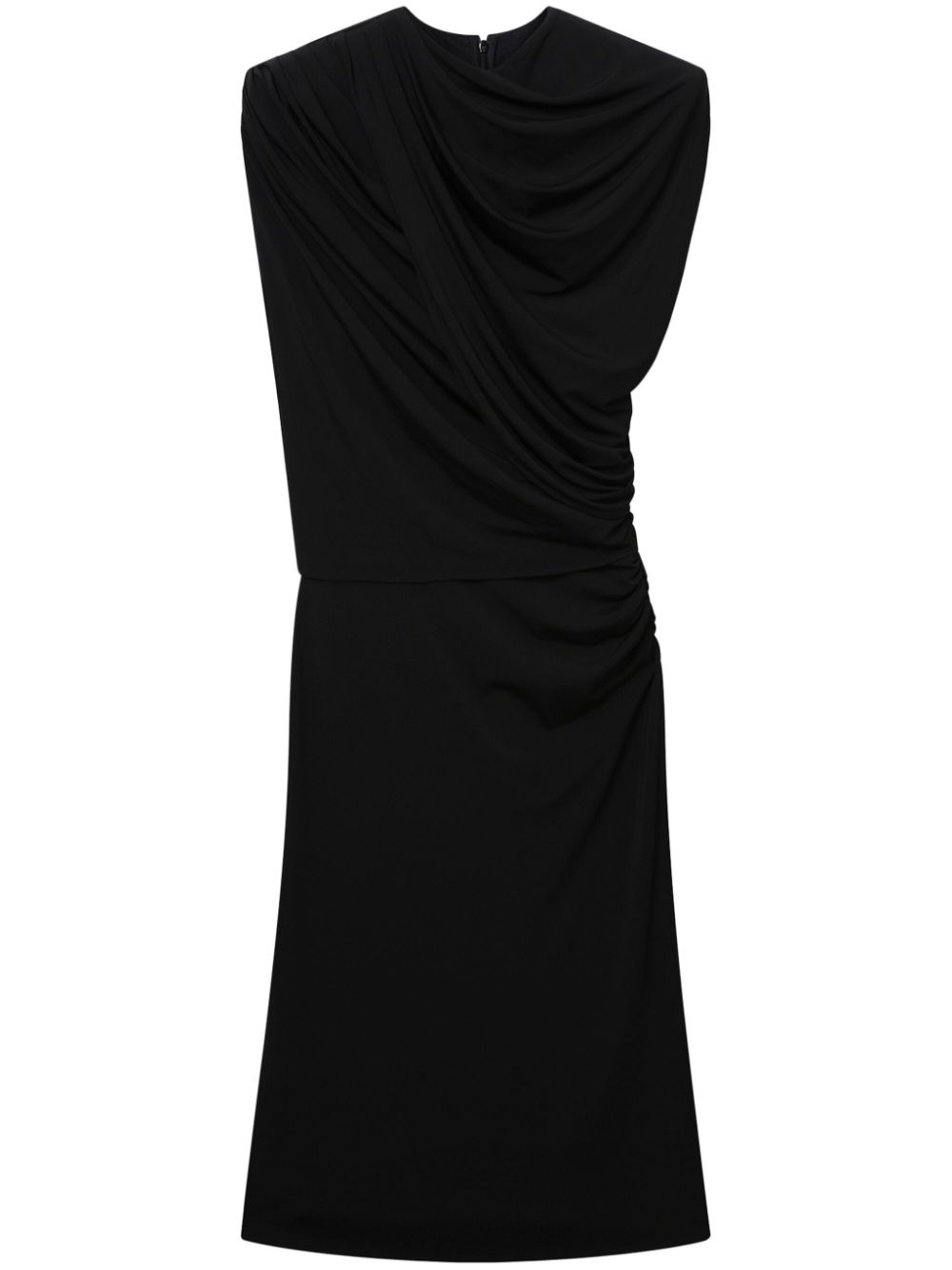 Stella McCartney draped midi dress - Black von Stella McCartney