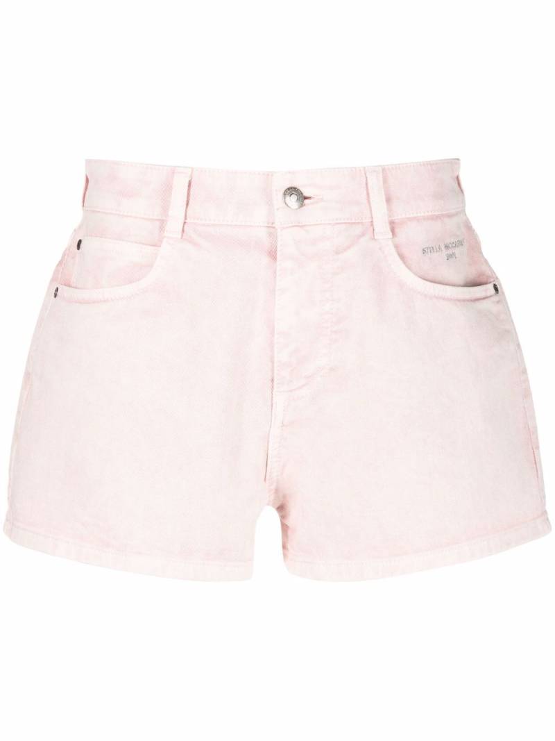 Stella McCartney embroidered-logo mid-rise shorts - Pink von Stella McCartney