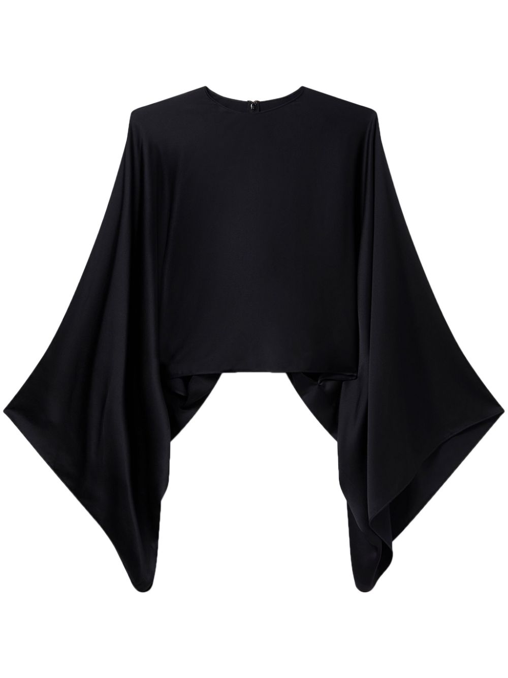 Stella McCartney flared-sleeve satin top - Black von Stella McCartney