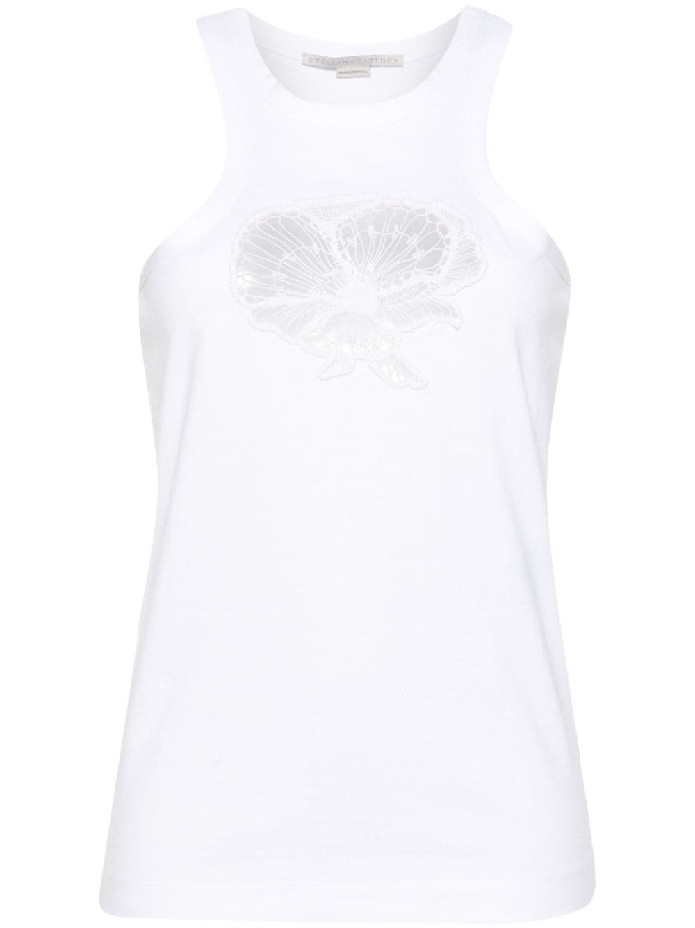 Stella McCartney floral-embroidered cotton tank top - White von Stella McCartney