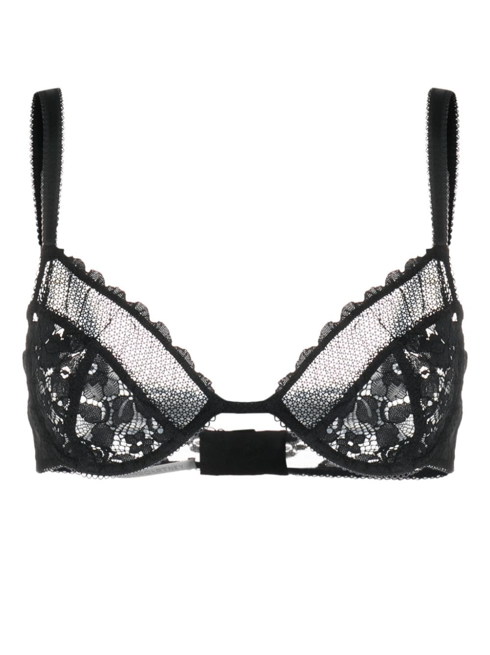 Stella McCartney floral-lace bustier-neckline bra - Black von Stella McCartney