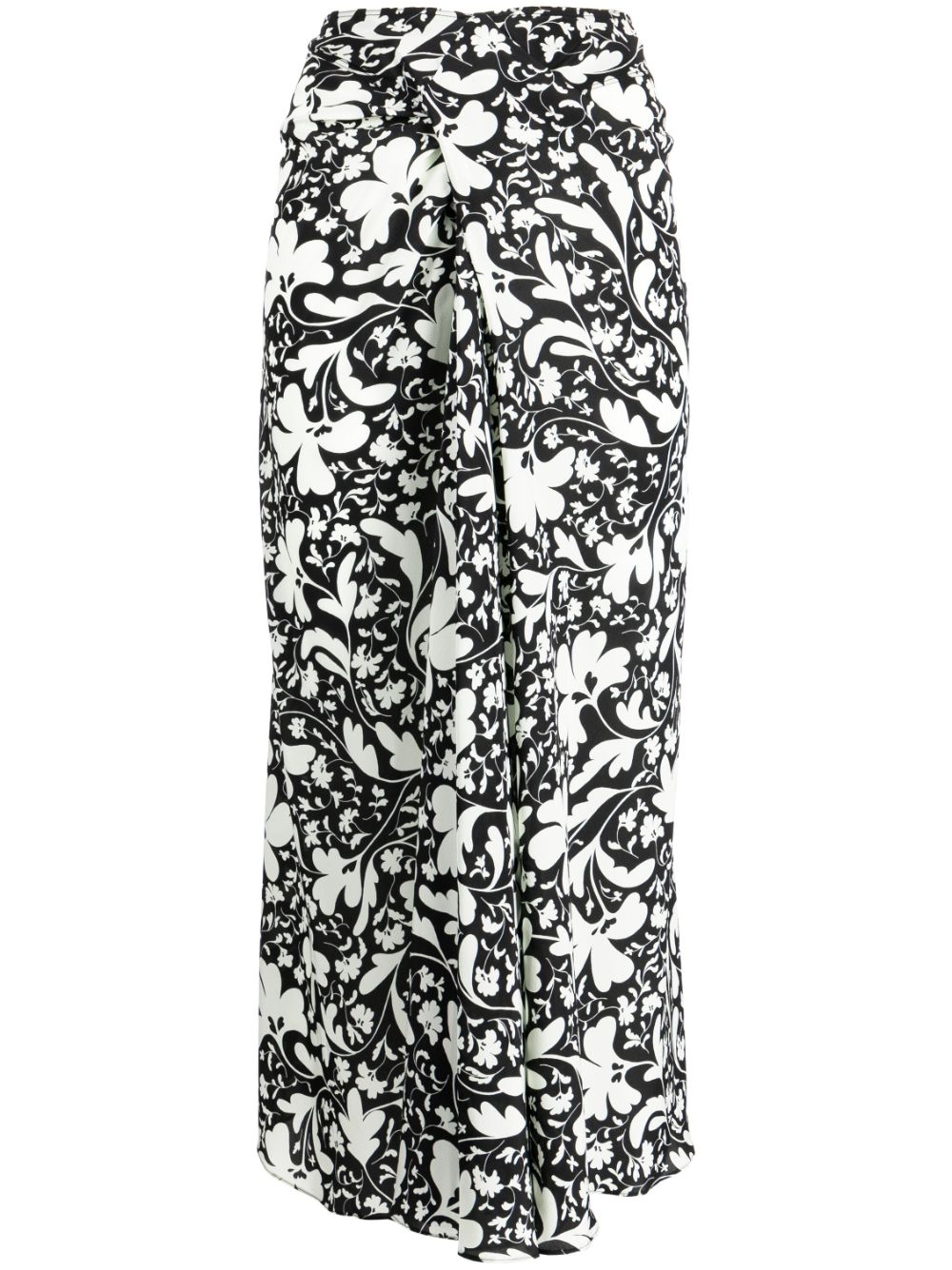 Stella McCartney floral-print asymmetric midi skirt - White von Stella McCartney