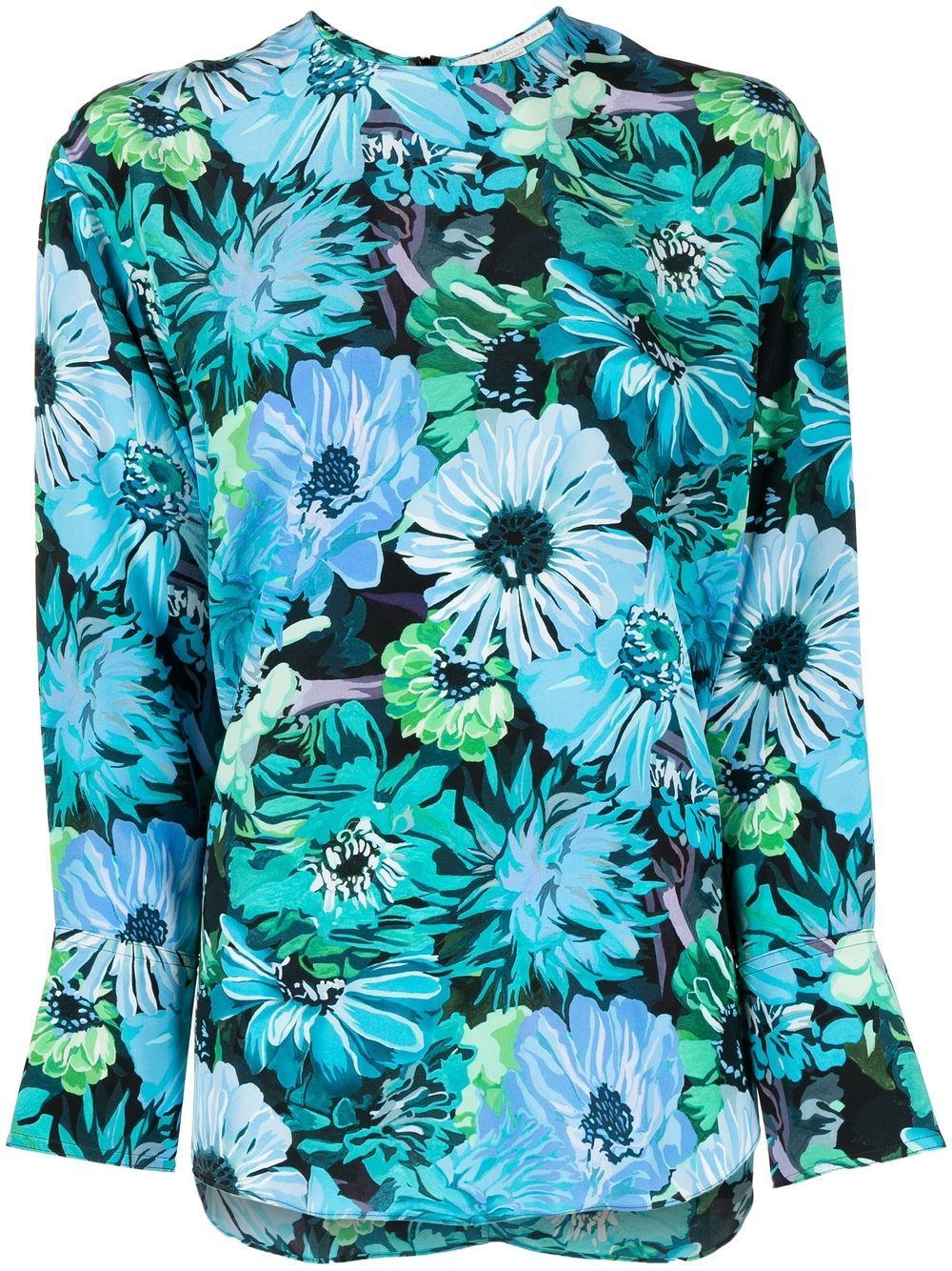 Stella McCartney floral-print silk blouse - Blue von Stella McCartney