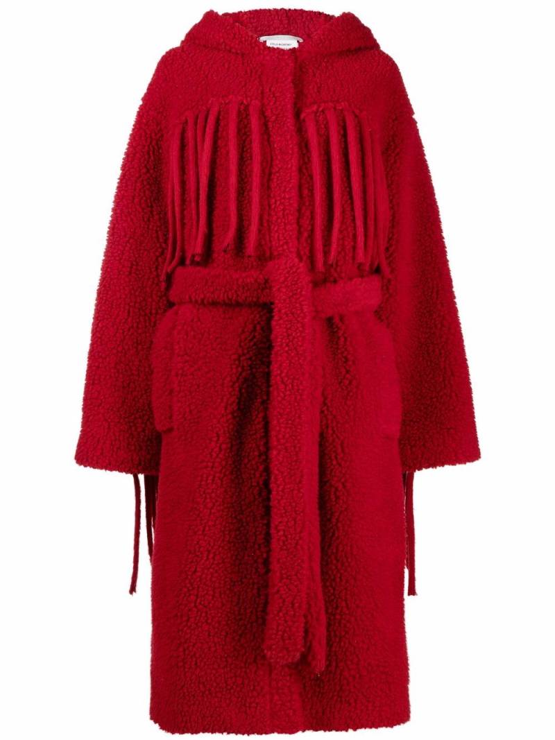 Stella McCartney fringed belted coat - Red von Stella McCartney