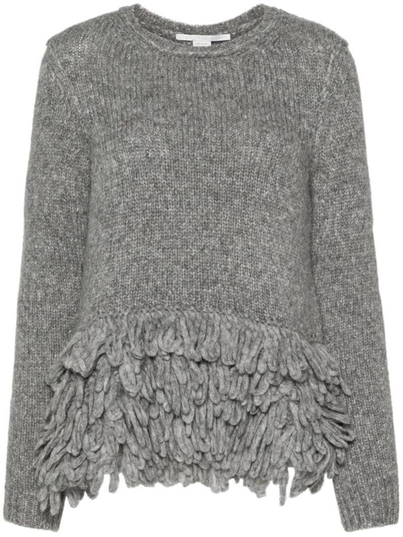 Stella McCartney fringed crew neck jumper - Grey von Stella McCartney