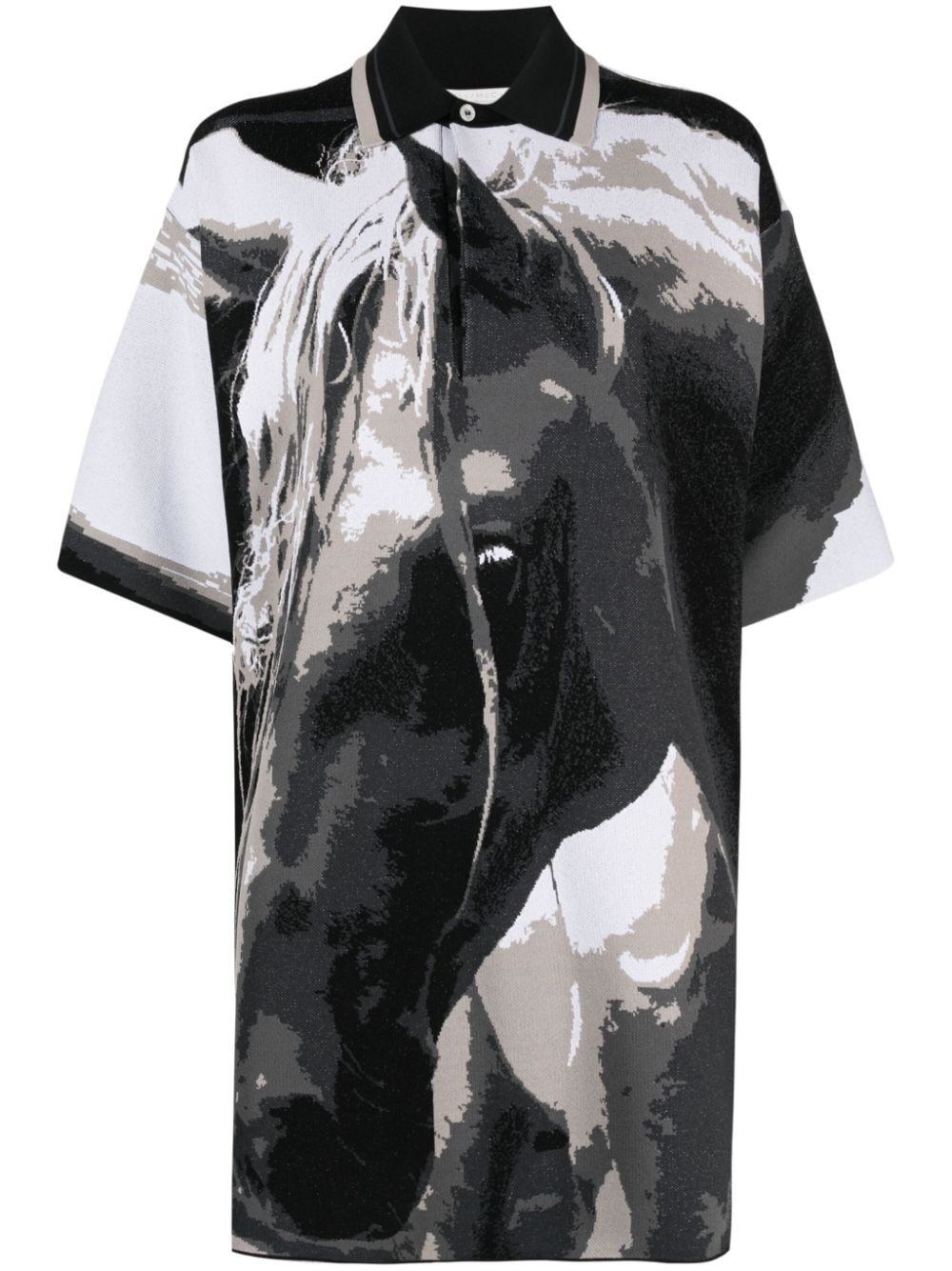 Stella McCartney graphic-print short-sleeve polo shirt - Black von Stella McCartney