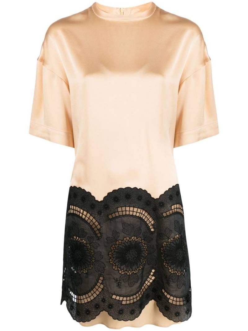 Stella McCartney lace-embroidered minidress - Neutrals von Stella McCartney