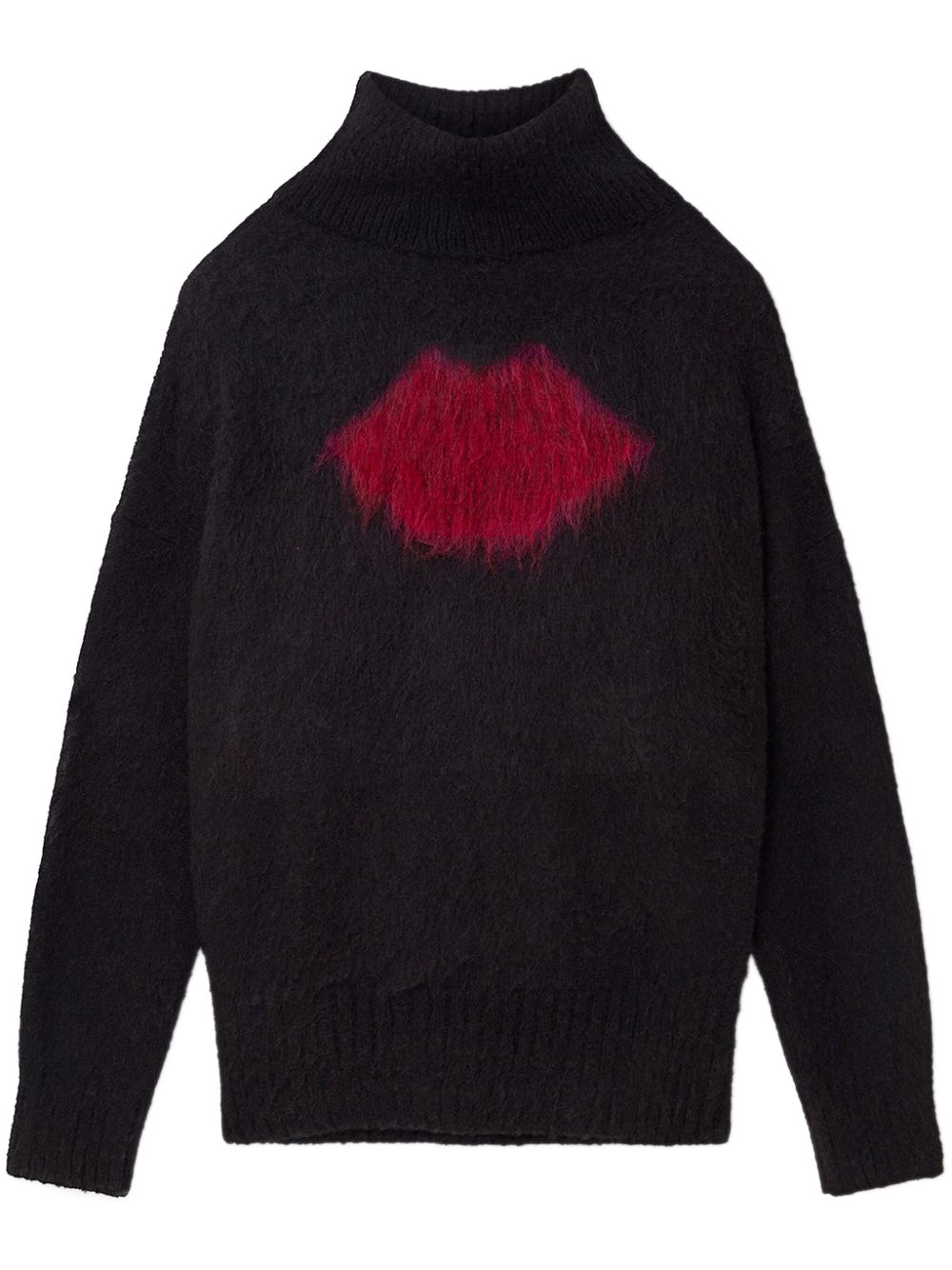 Stella McCartney lips-motif turtle-neck jumper - Grey von Stella McCartney