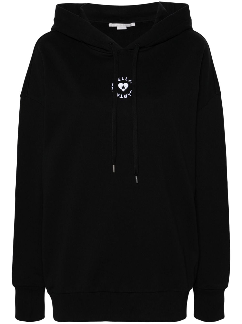 Stella McCartney logo-embroidered cotton hoodie - Black von Stella McCartney