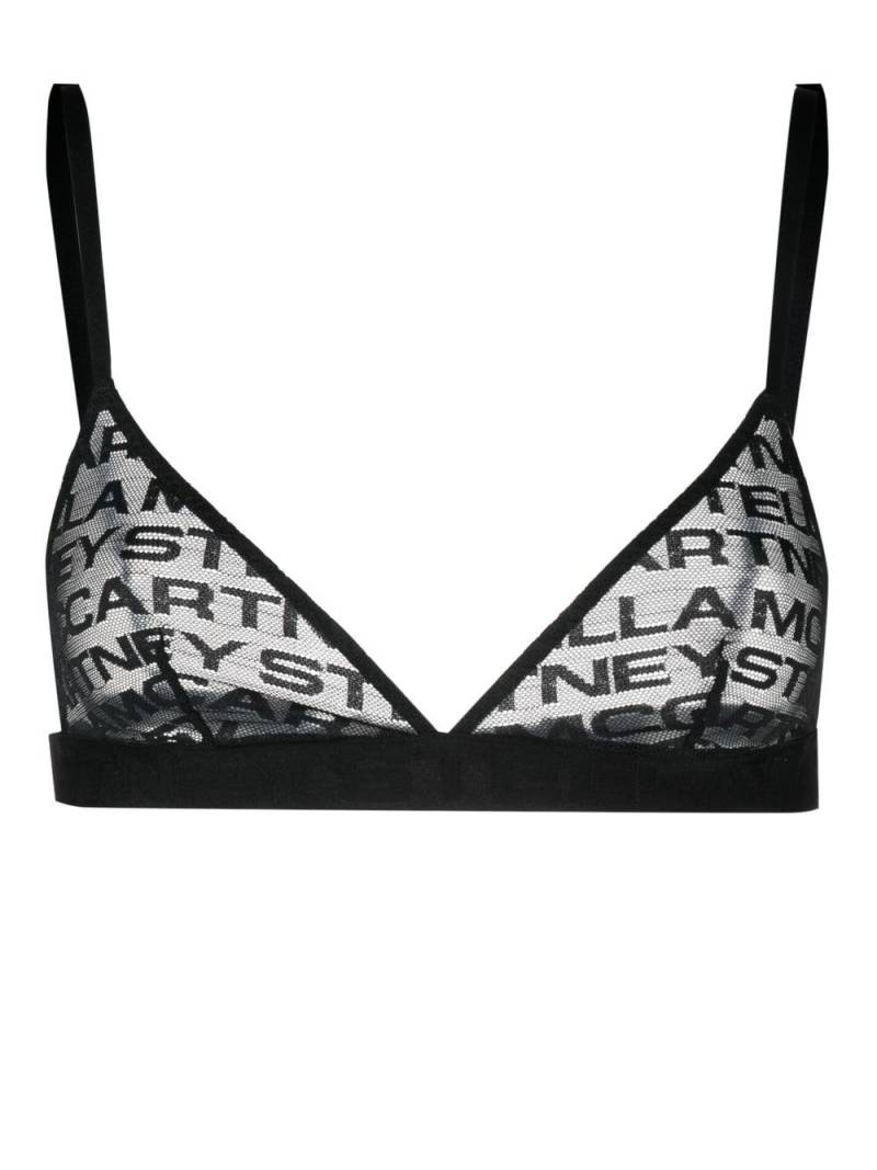 Stella McCartney logo-embroidered lace bra - Black von Stella McCartney