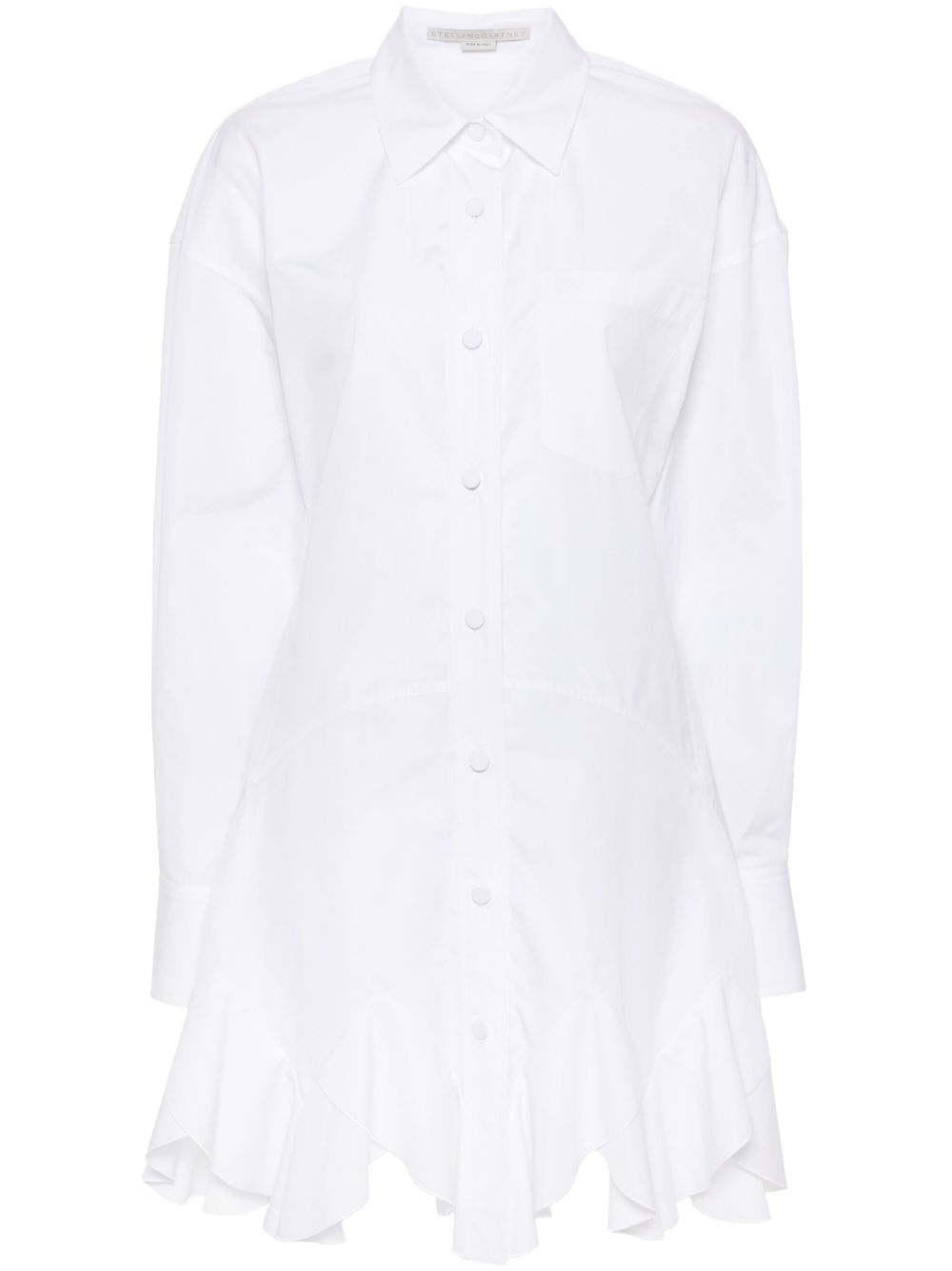 Stella McCartney logo-embroidered poplin mini dress - White von Stella McCartney