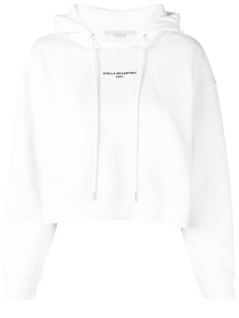 Stella McCartney logo print cropped hoodie - White von Stella McCartney