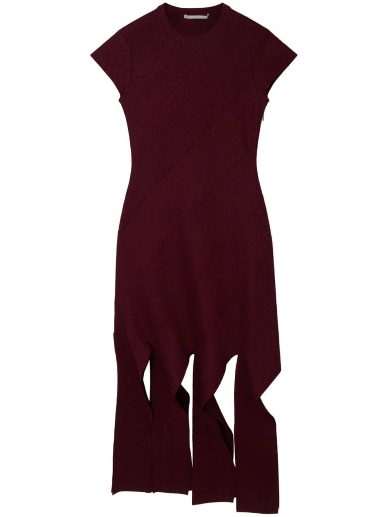 Stella McCartney lurex ribbed-knit midi dress - Red von Stella McCartney