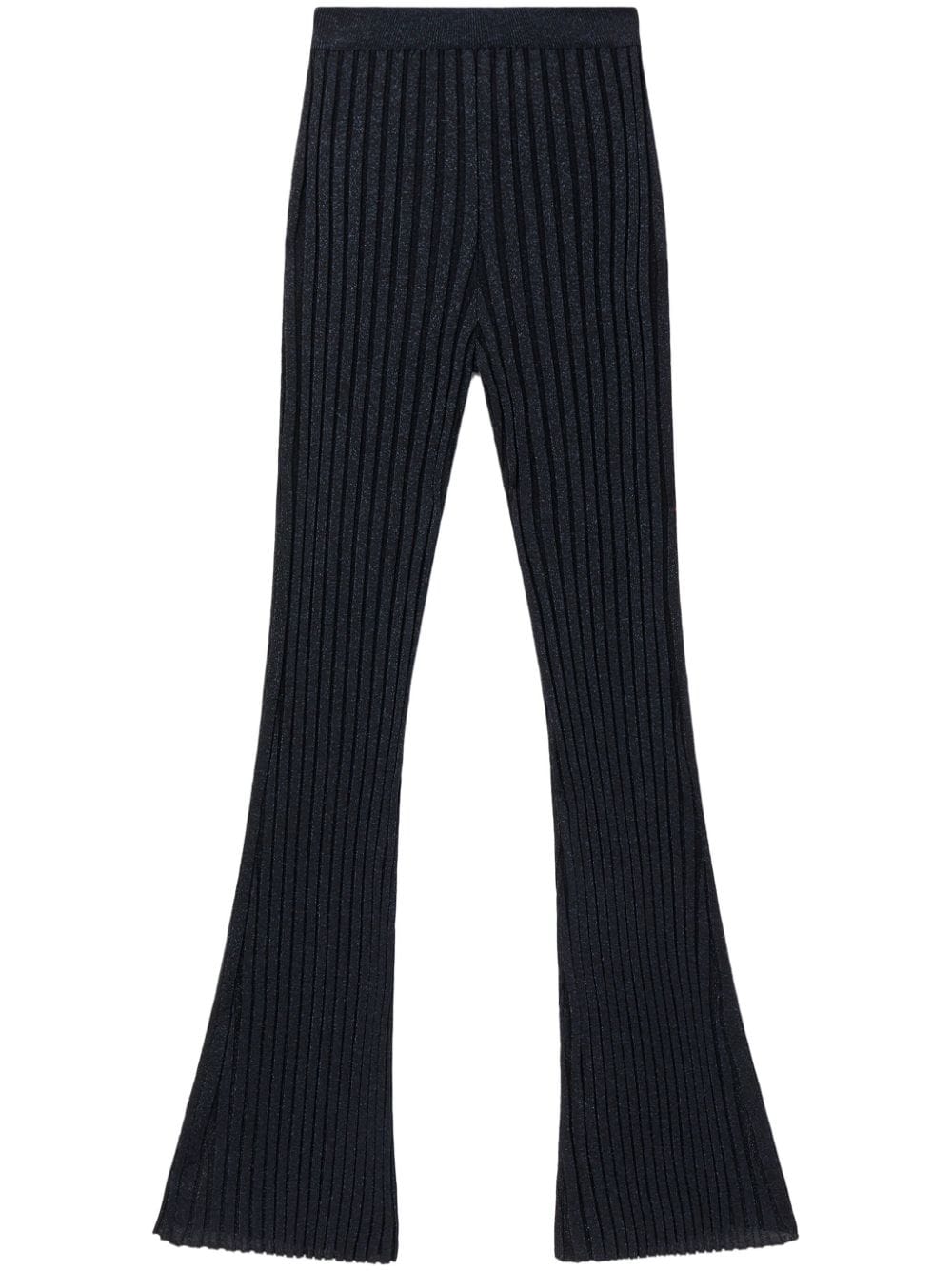 Stella McCartney lurex ribbed-knit straight-leg trousers - Blue von Stella McCartney