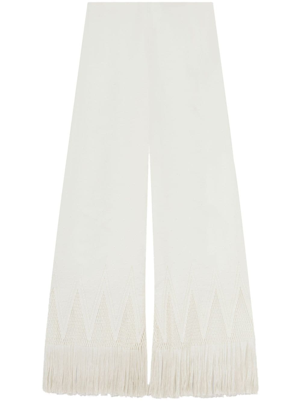 Stella McCartney open-knit fringe wide-leg pants - Neutrals von Stella McCartney