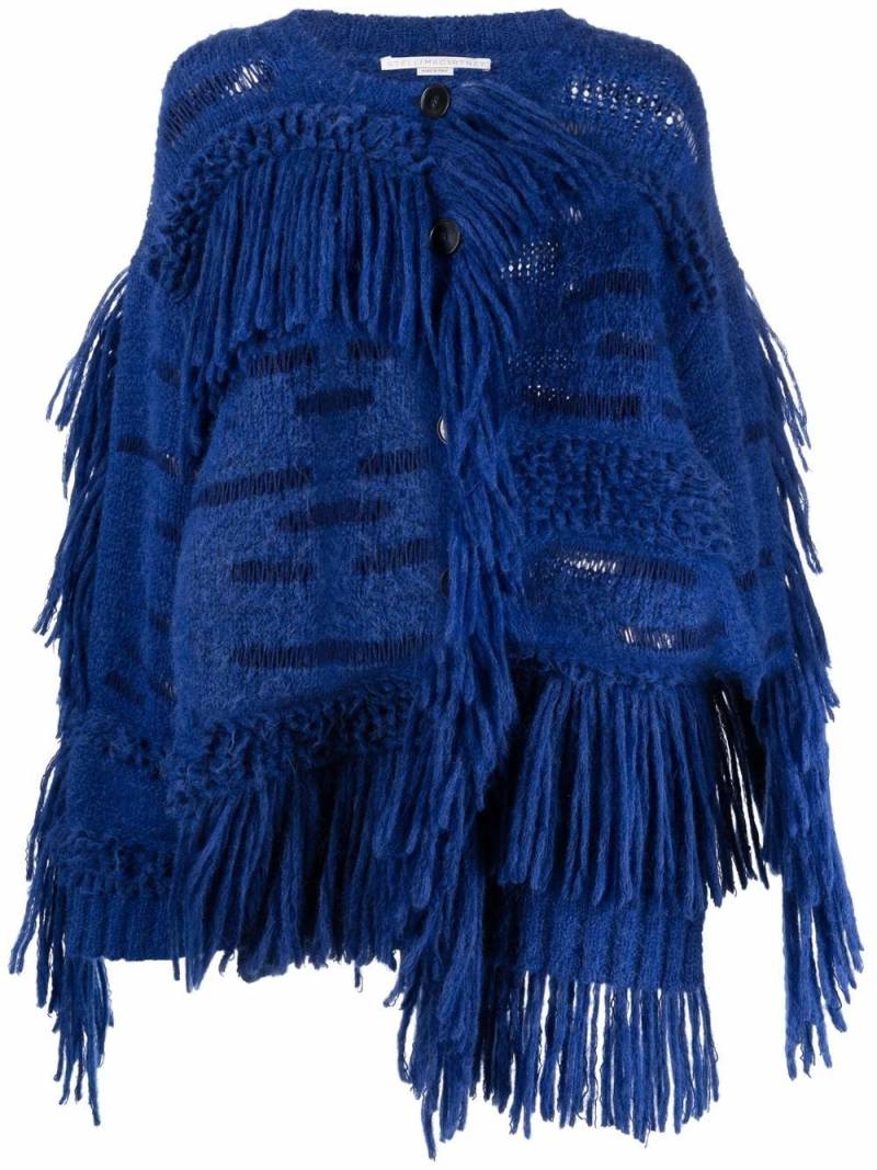 Stella McCartney oversized fringed jumper - Blue von Stella McCartney