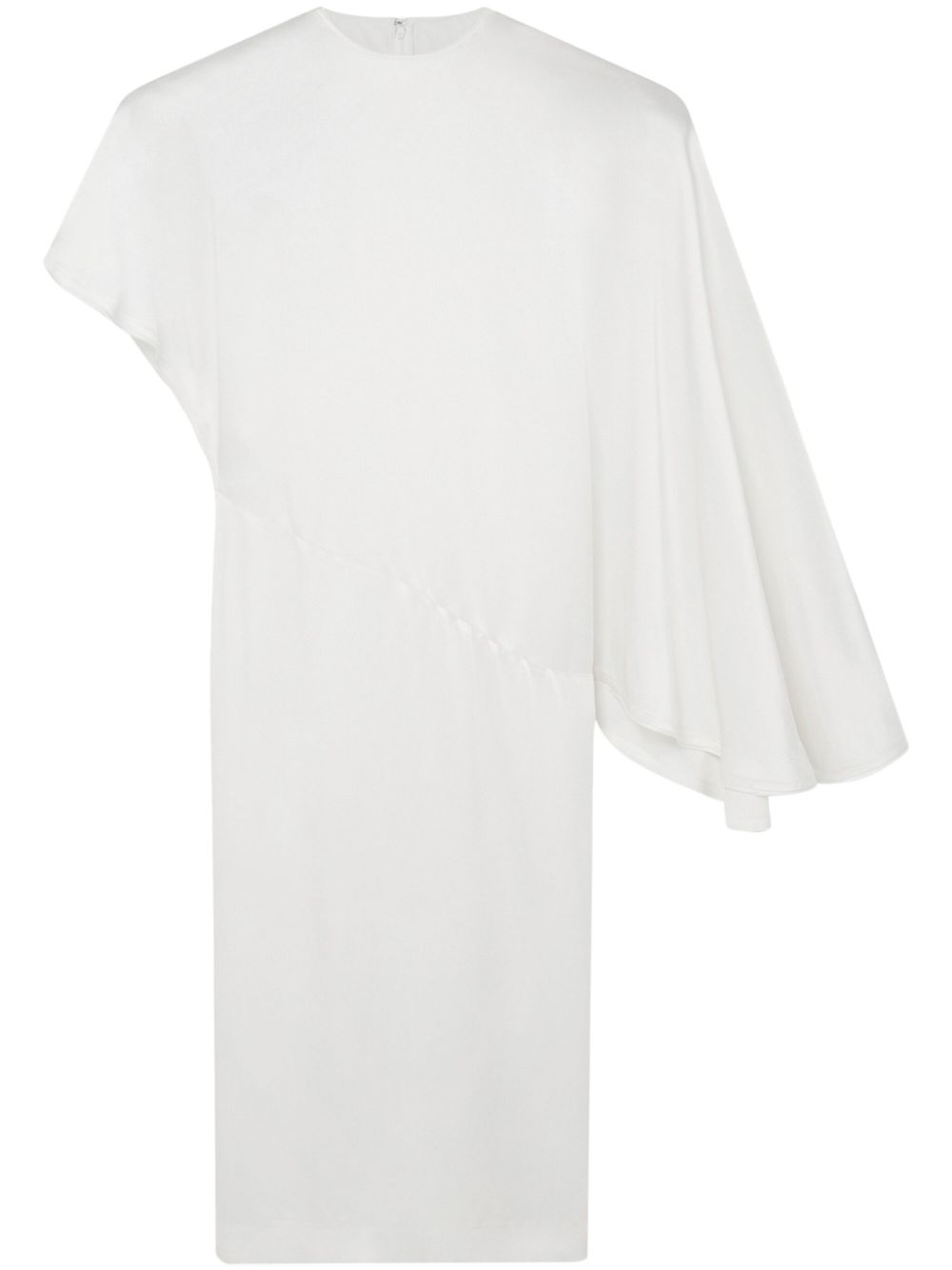 Stella McCartney padded-shoulder asymmetric midi dress - White von Stella McCartney