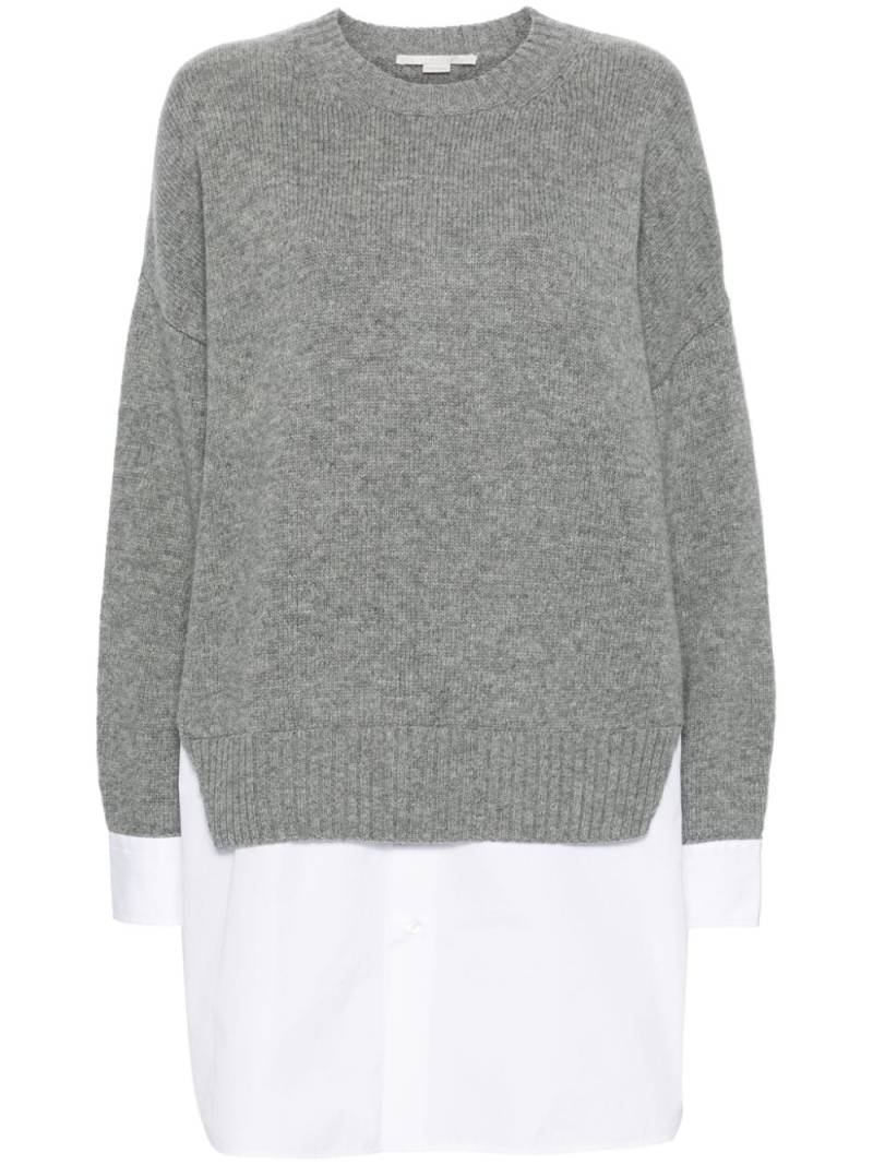 Stella McCartney panelled crew-neck shirtdress - Grey von Stella McCartney