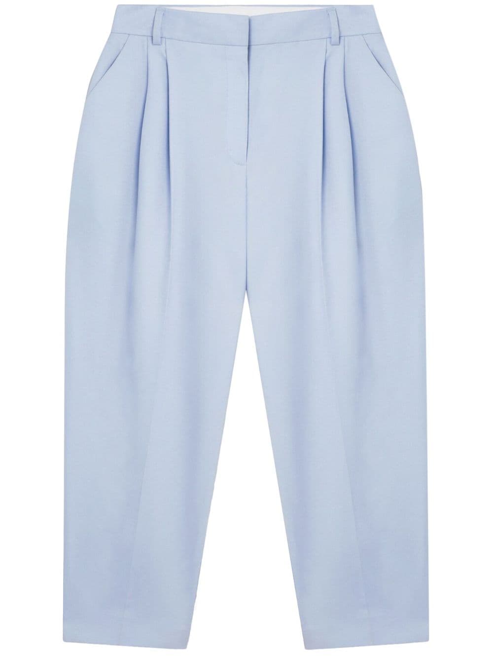 Stella McCartney pleated cropped-leg trousers - Blue von Stella McCartney