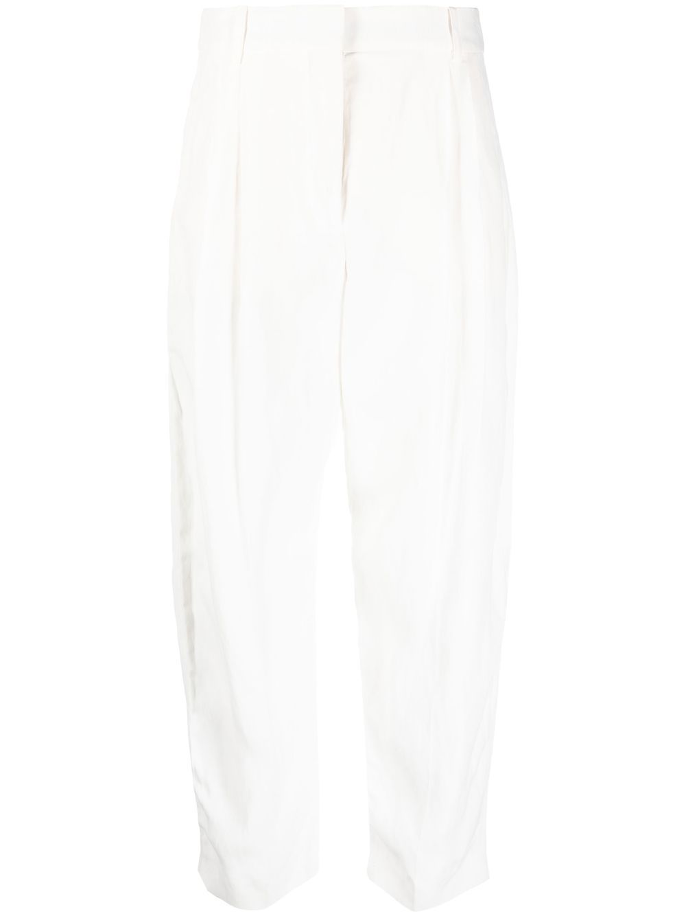 Stella McCartney pleated cropped trousers - White von Stella McCartney